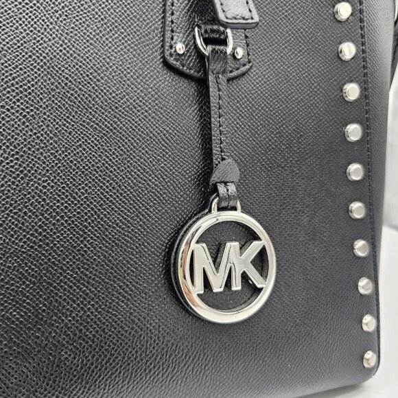 Michael Kors Voyager Medium Crossgrain Leather Tote, Black - Picture 3 of 16